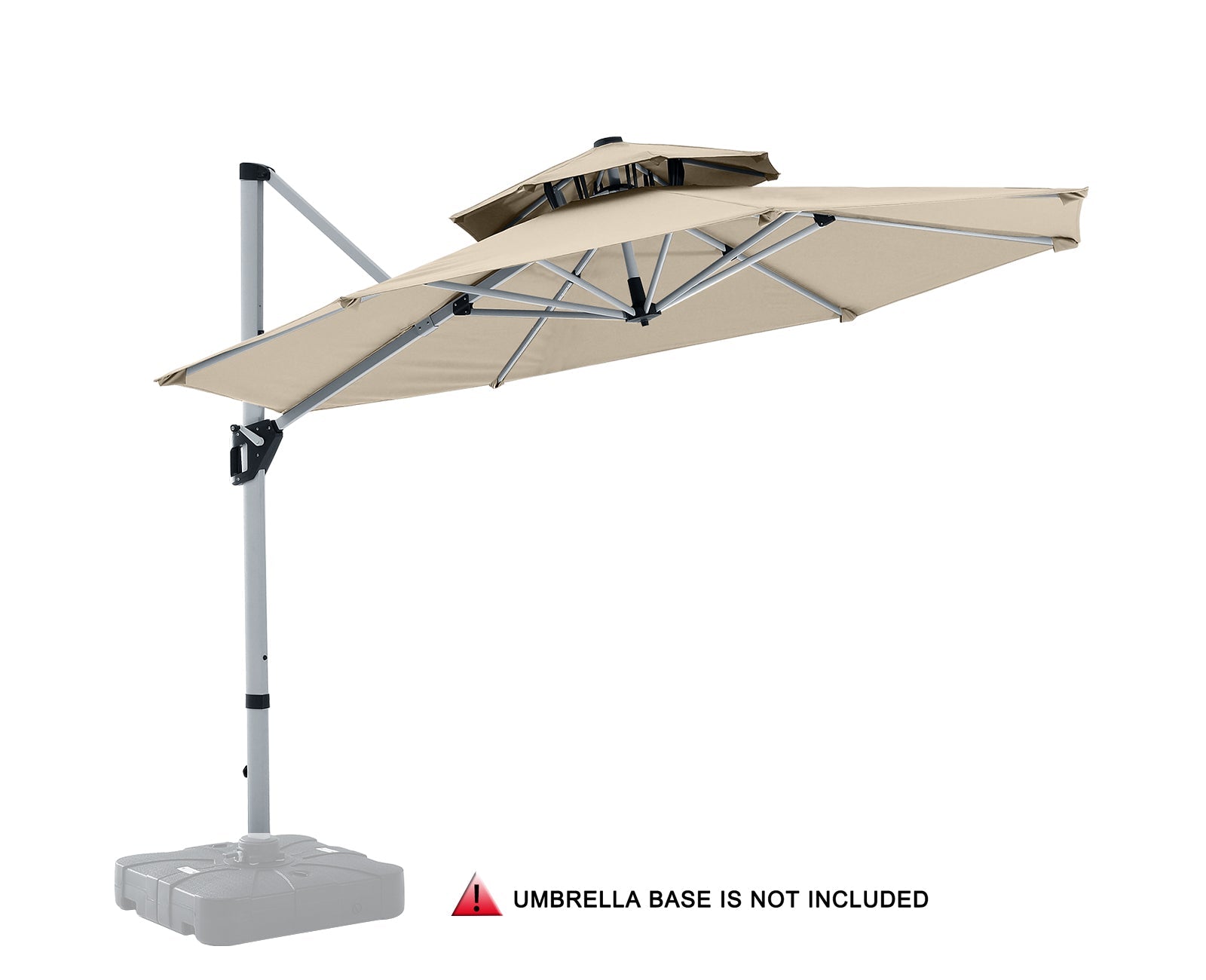 abccanopy cantilever patio umbrellas ABCCANOPY Cantilever Patio Umbrella Double Top Round Umbrella Burgundy / 9FT