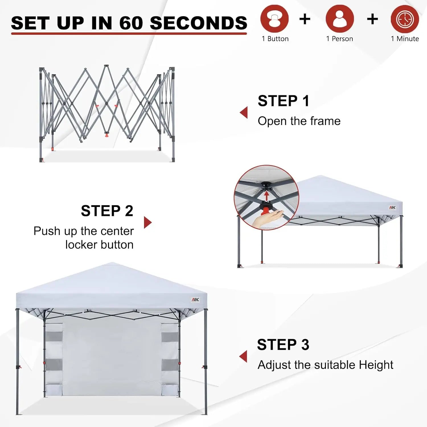 10x10 Pop‑up Canopy Tent with Storage Sidewall