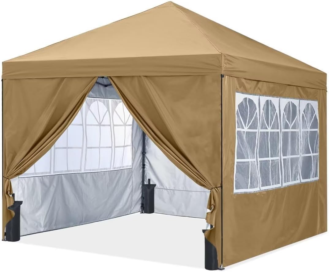 10x10 Pop Up Canopy Tent Instant Shelter with Sidewalls Church Window