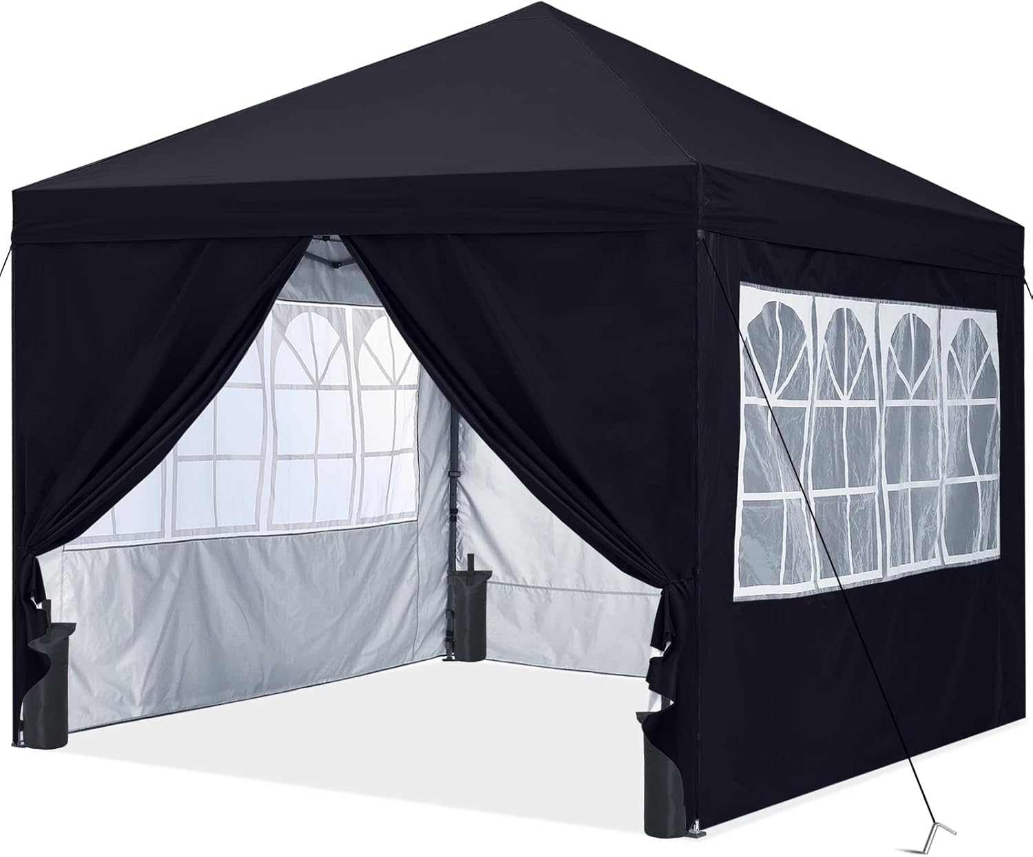 10x10 Pop Up Canopy Tent Instant Shelter with Sidewalls Church Window