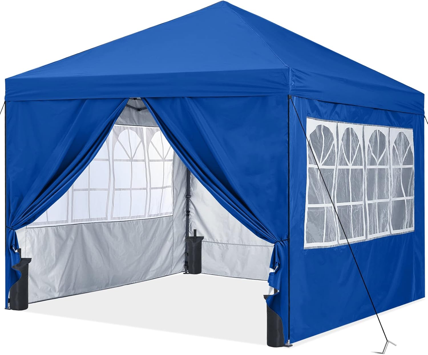 10x10 Pop Up Canopy Tent Instant Shelter with Sidewalls Church Window