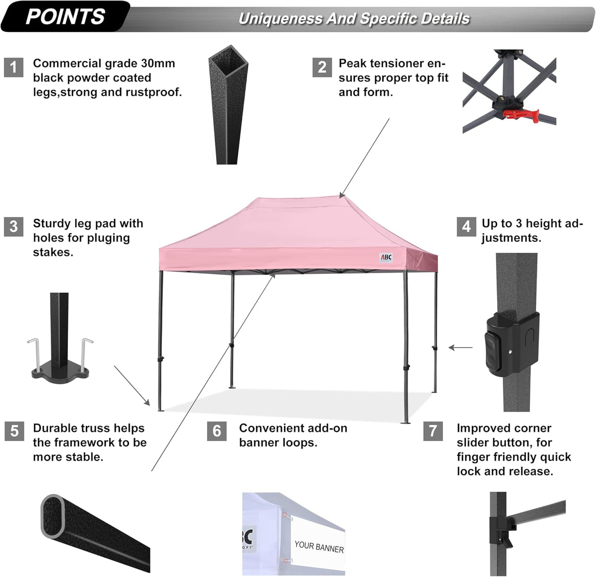 S1 Nova Base®-Lite Commercial Pop Up Canopy Tent 10x10, 10x15, 10x20