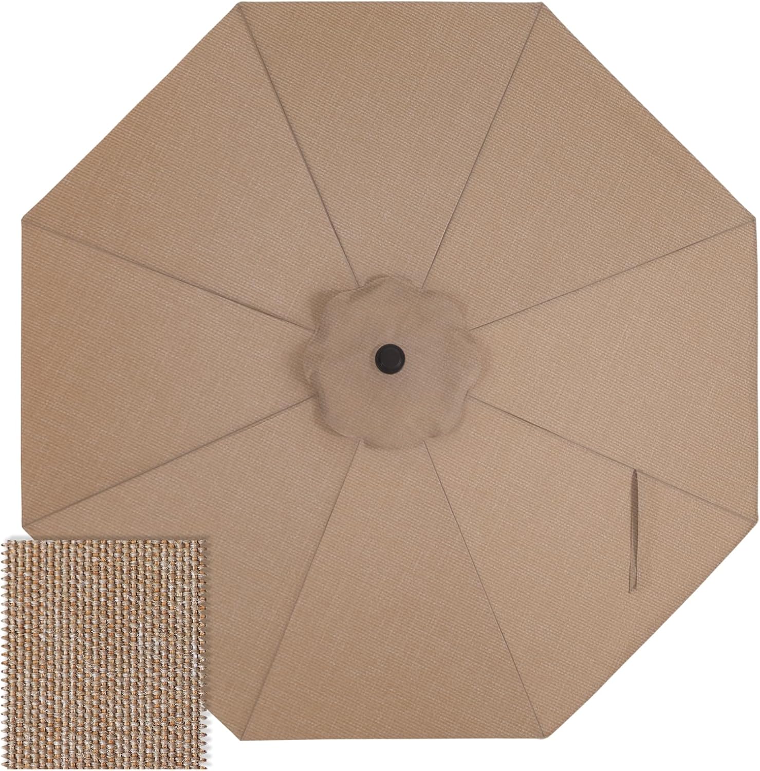 ABCCANOPY 9FT Patio Umbrella Replacement Canopy Only OLEFIN 5-Year Non Fading