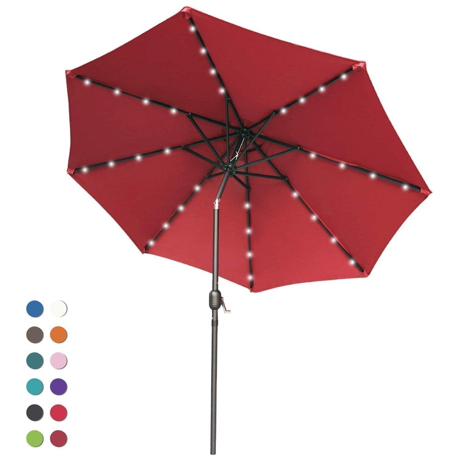 Patio Solar Umbrella Outdoor with 32LED Lights