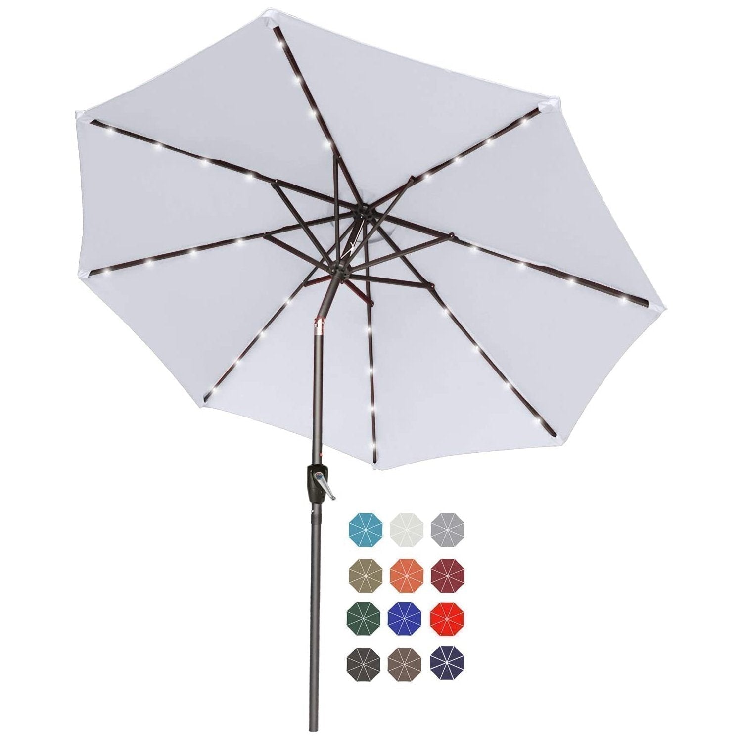 Patio Solar Umbrella Outdoor with 32LED Lights