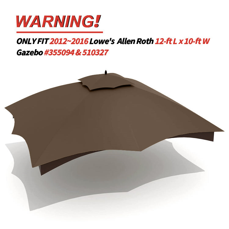 [SALE] 10x12 Gazebo Replacement Top (GF-12S004B-1/GF-12S004BTO)