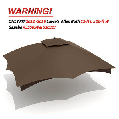 [SALE] 10x12 Gazebo Replacement Top (GF-12S004B-1/GF-12S004BTO)