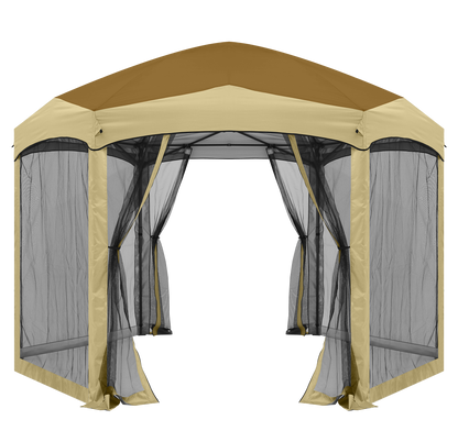 6 Sided Instant Screened Gazebo Outdoor Screen House Room
