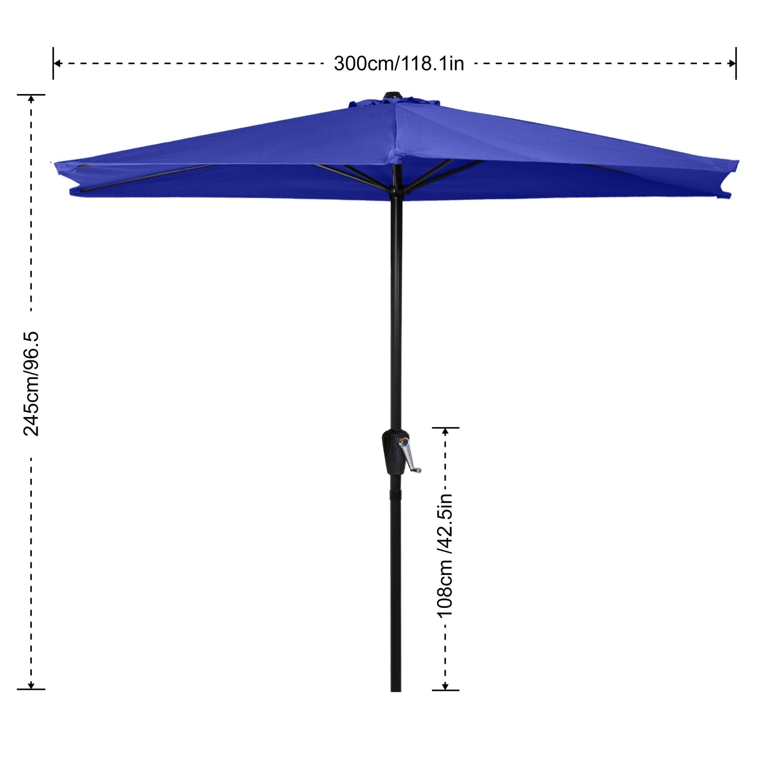 Patio Umbrella Half Round Outdoor Umbrella Turquoise / 9FT Patio Umbrella Half Round Outdoor Umbrella Turquoise / 9FT