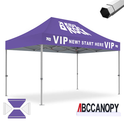 Custom Canopy Tent Pop Up Shelter (S1 Nova Base-Frame) - 8x8, 10x10, 10x15, 10x20