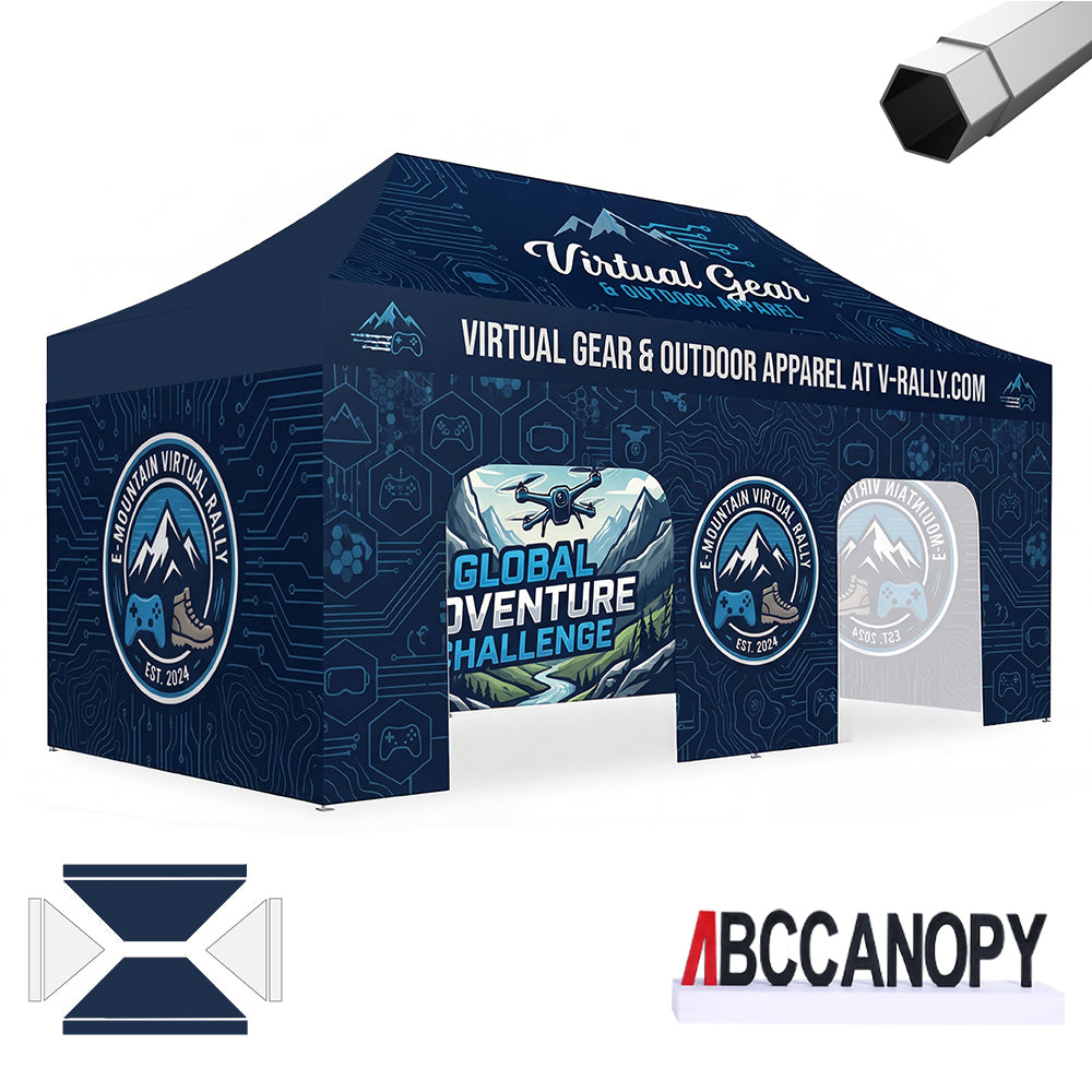Custom Canopy Tent Pop Up Shelter (S1 Nova Base-Frame) - 8x8, 10x10, 10x15, 10x20