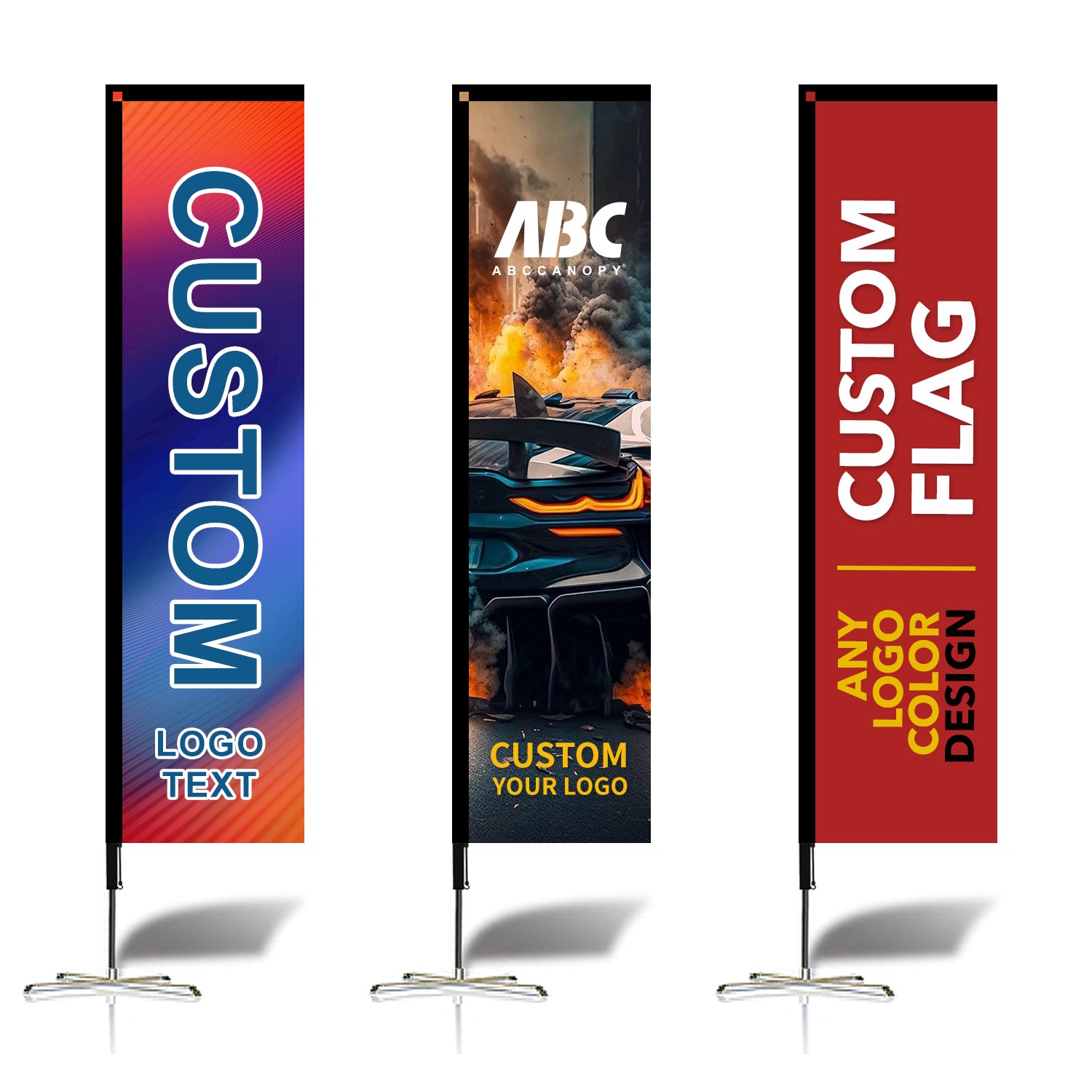 Custom Rectangle Flag 8FT/10FT/12FT – CustomTent by ABCCANOPY
