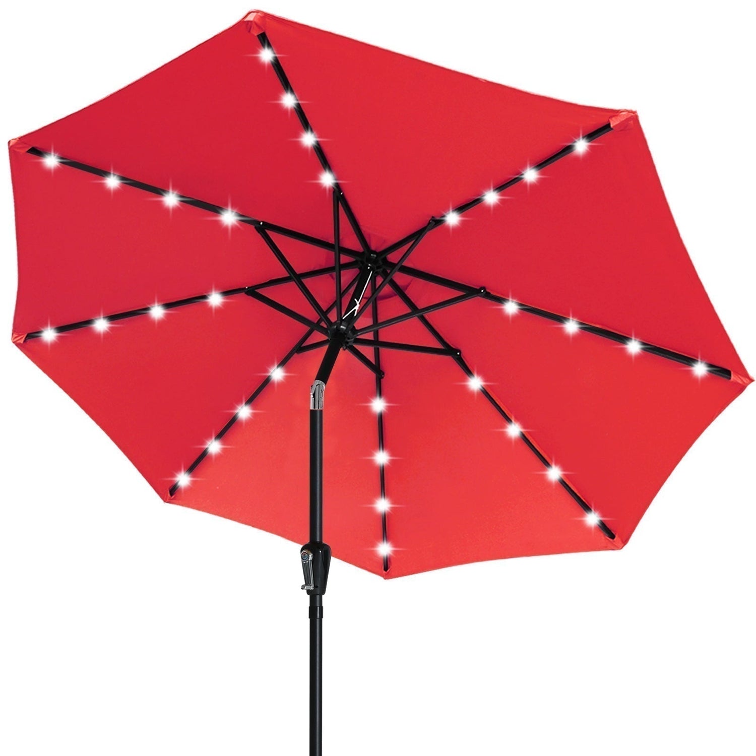 abccanopy rectangular solar patio umbrella Patio Solar Umbrella Outdoor with 32LED Lights Burgundy / 11FT