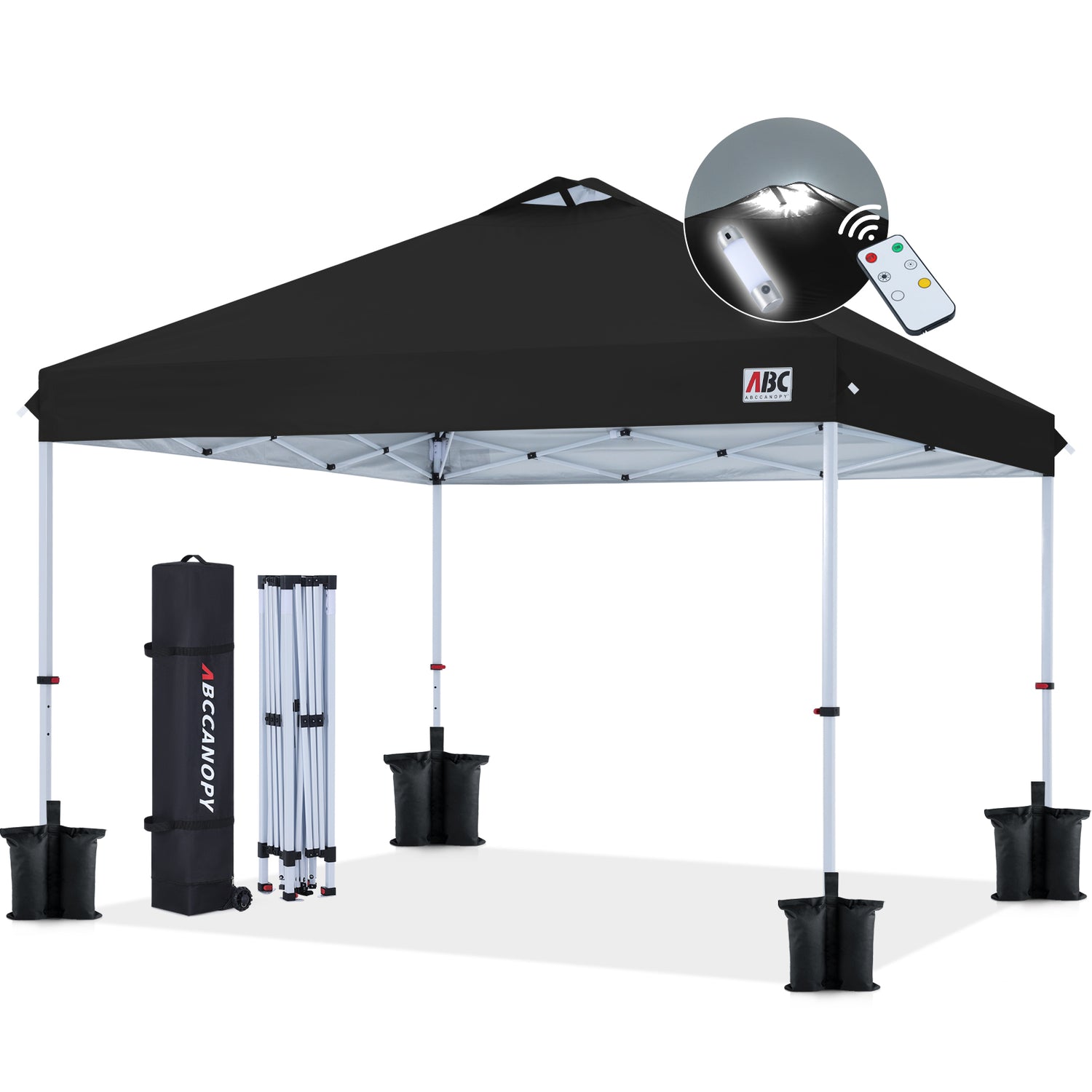 Durable Easy Pop up Canopy Tent 10x10 with LED Lights