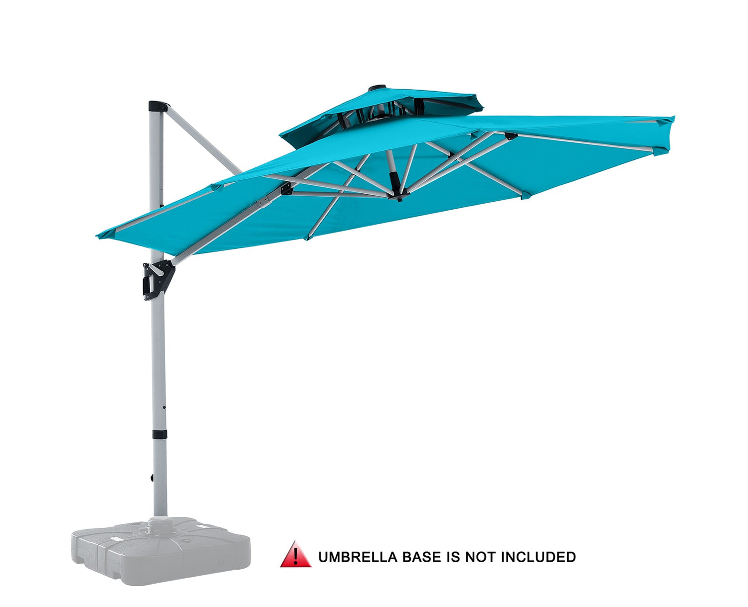 abccanopy cantilever patio umbrella ABCCANOPY Cantilever Patio Umbrella Double Top Round Umbrella Burgundy / 9FT