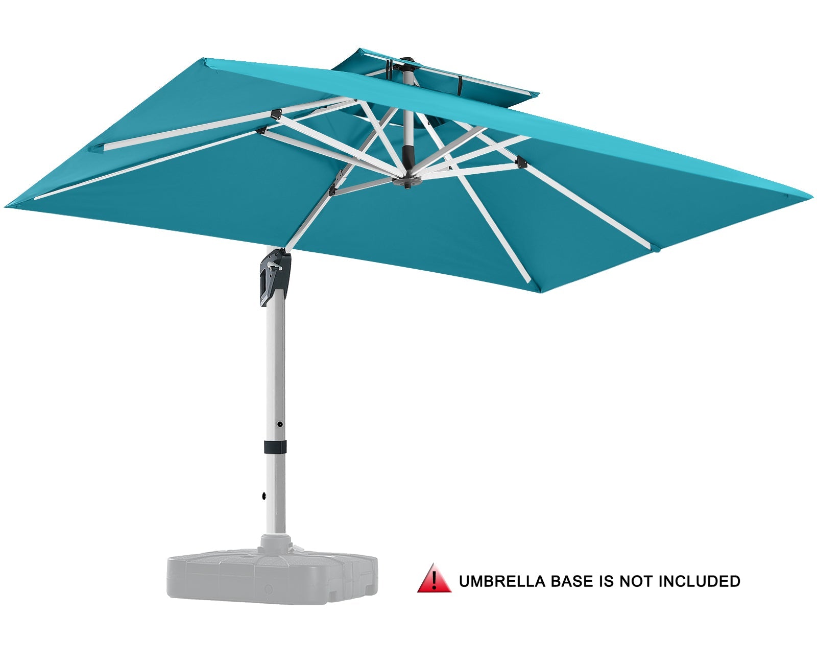 10x13 Cantilever Patio Umbrella Double Top with 360° Rotation