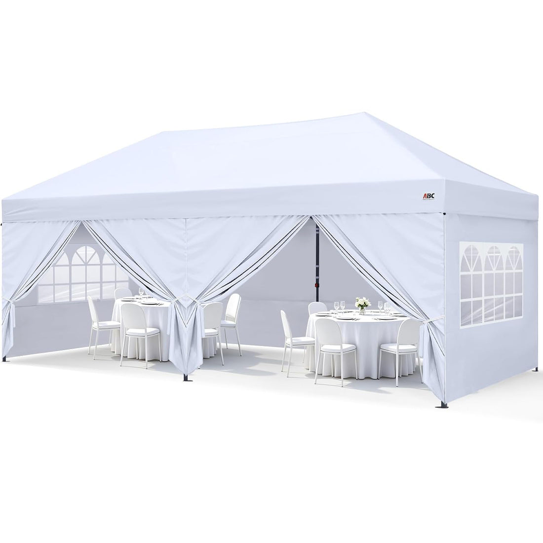 10x20 Pop Up Canopy Tent with Church Window Sidewalls