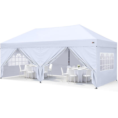 10x20 Pop Up Canopy Tent with Church Window Sidewalls