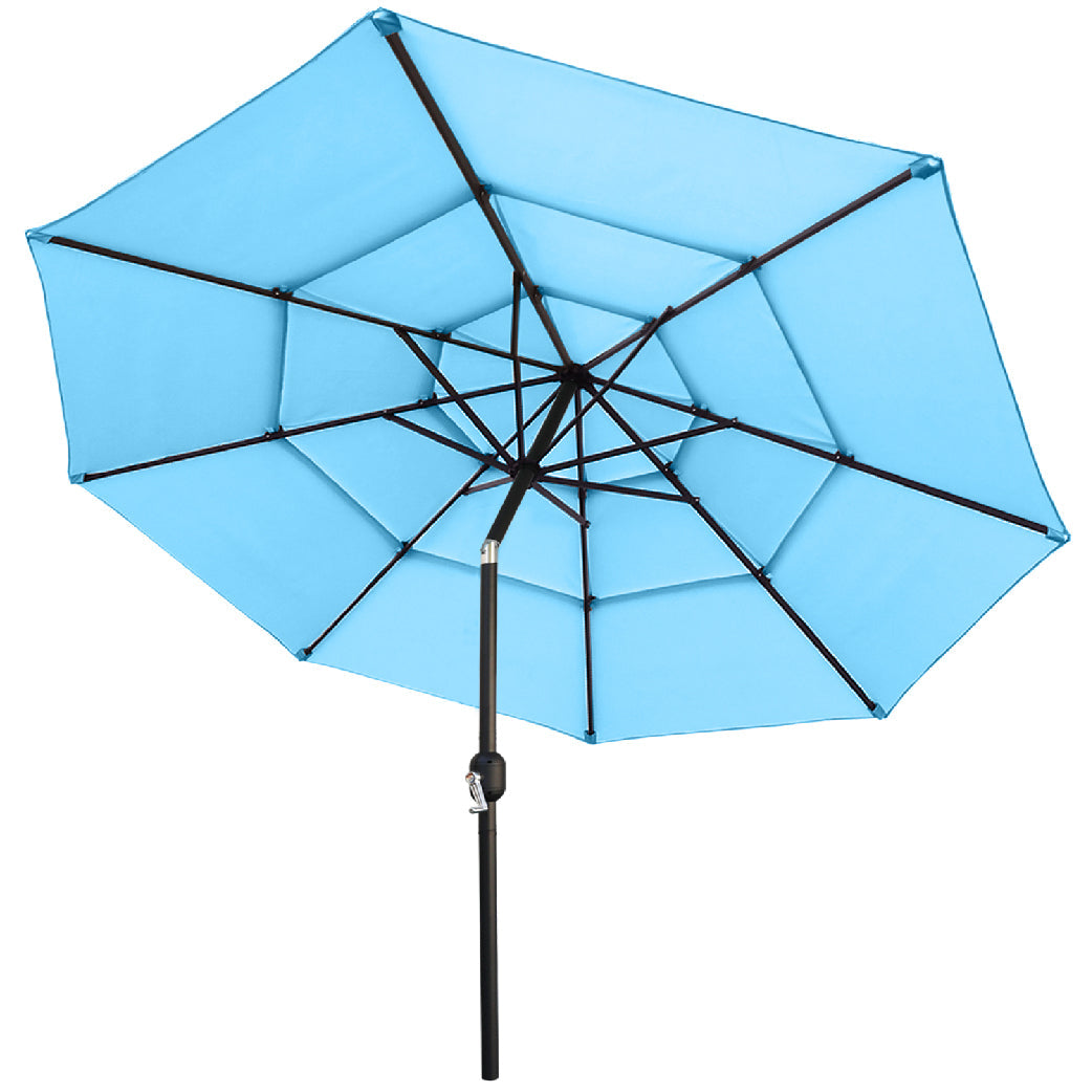 abccanopy patio umbrella 3 Tiers Patio Umbrella Outdoor Table Umbrella Khaki / 10FT