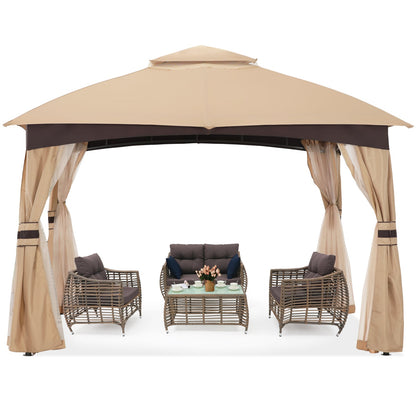 Double Soft-Top Patio Gazebo (Mesh Wall)