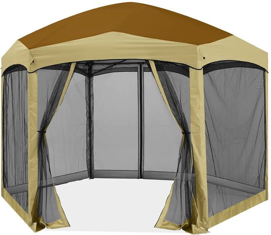6 Sided Instant Screened Gazebo Outdoor Screen House Room