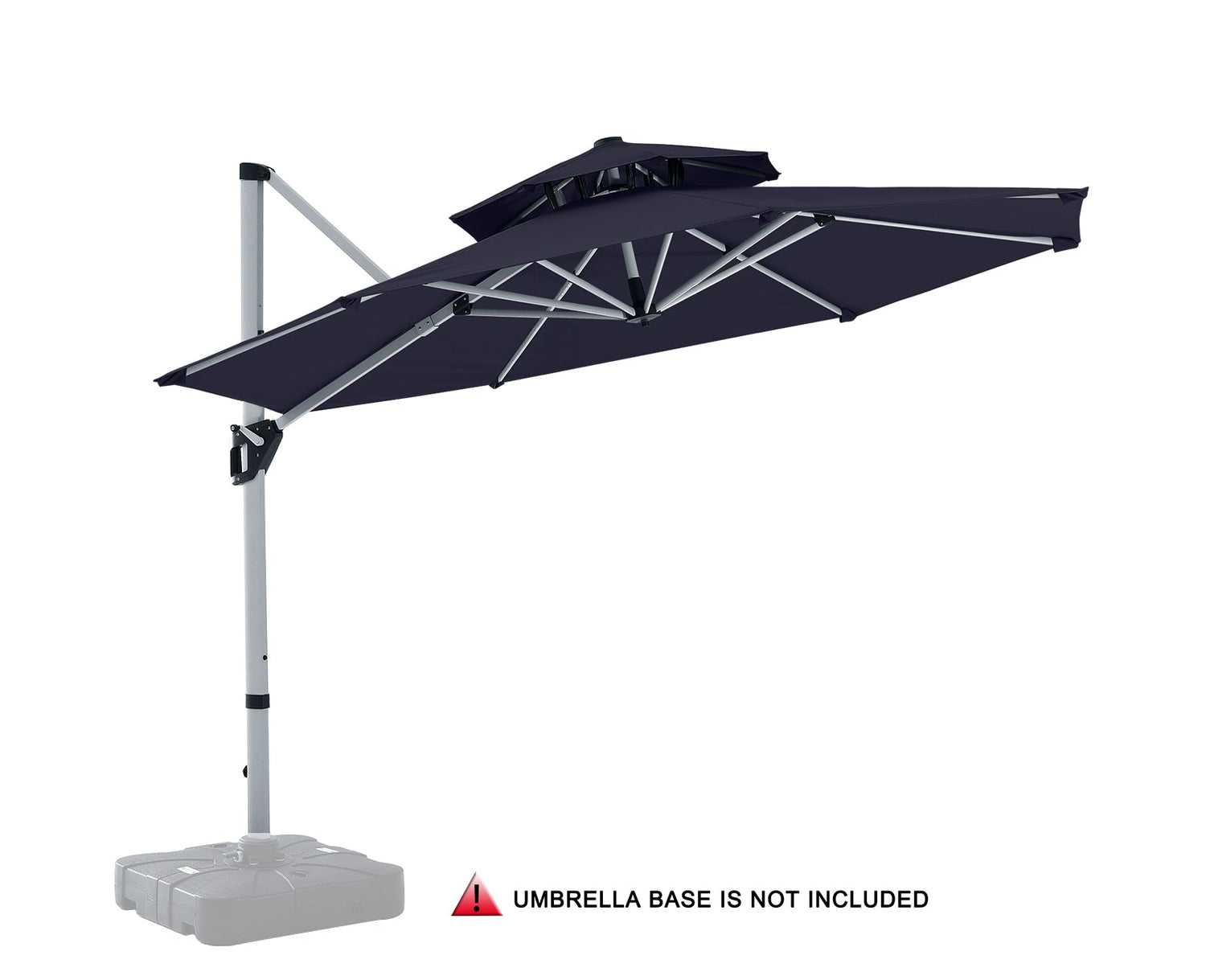 abccanopy patio umbrellas ABCCANOPY Cantilever Patio Umbrella Double Top Round Umbrella Burgundy / 9FT