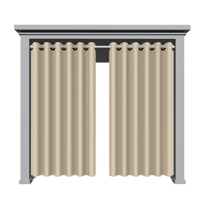 Waterproof Sun Blocking Patio Privacy Drapes with Grommets for Gazebo, Porch, Pergola, Cabana (1 Piece)