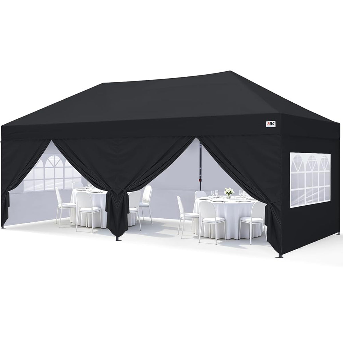 10x20 Pop Up Canopy Tent with Church Window Sidewalls