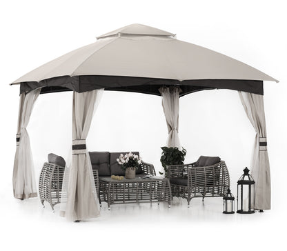 Double Soft-Top Patio Gazebo (Mesh Wall)