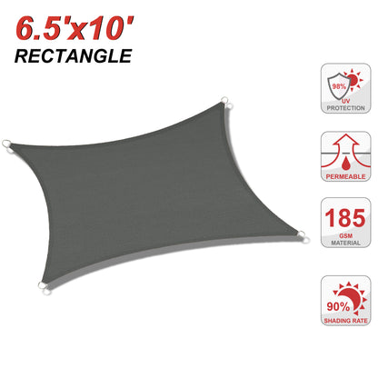 UV Block Sun Shade Sail for Patio, Deck, Backyard（Rectangle）