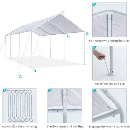 10x20 FT Carport Garage Car Boat Shelter Party Tent
