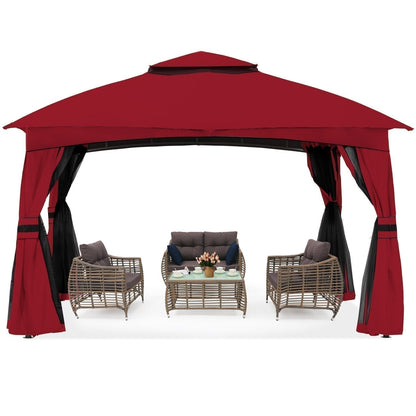 Double Soft-Top Patio Gazebo (Mesh Wall)