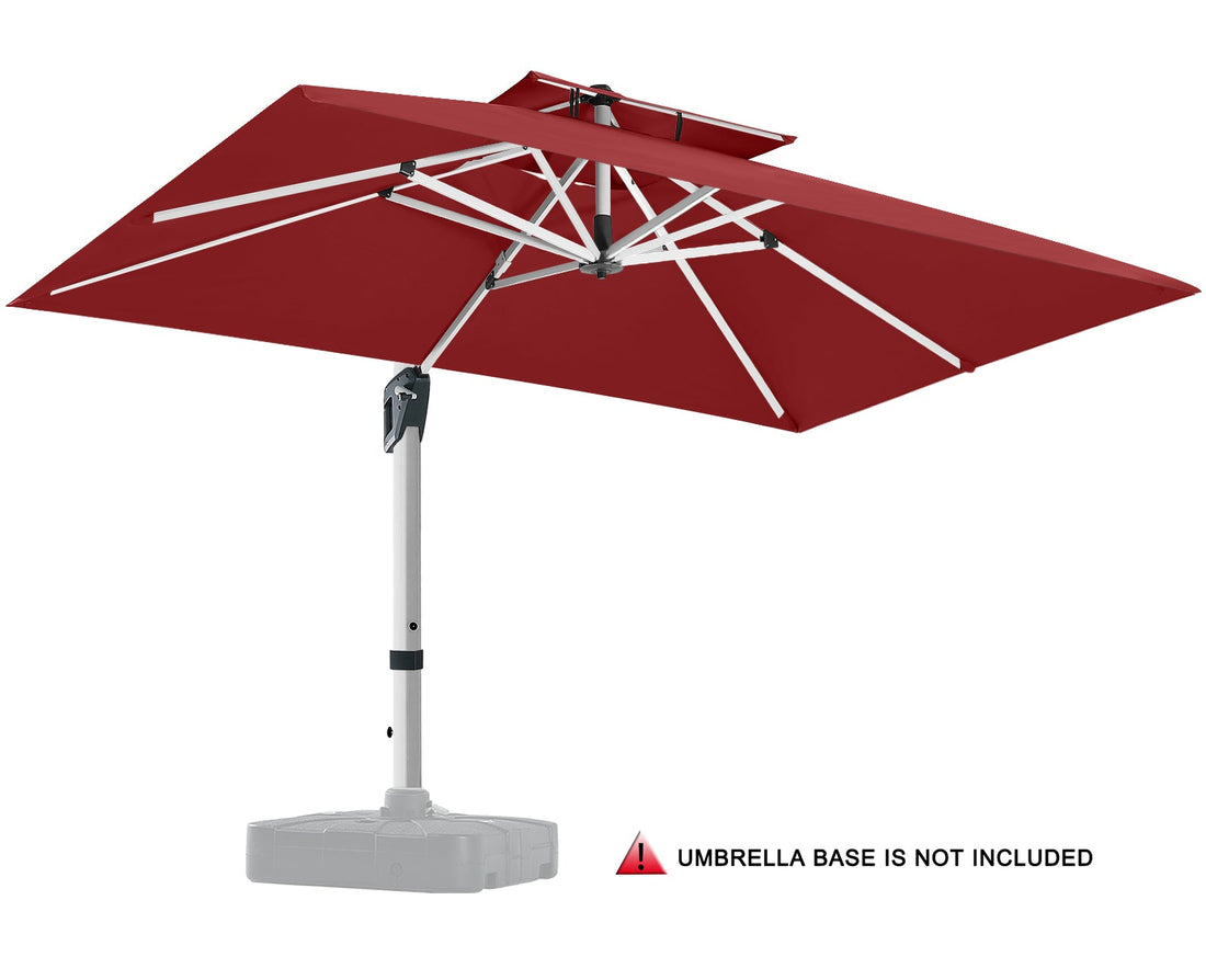 10x13 Cantilever Patio Umbrella Double Top with 360° Rotation