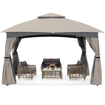 Double Soft-Top Patio Gazebo (Mesh Wall)