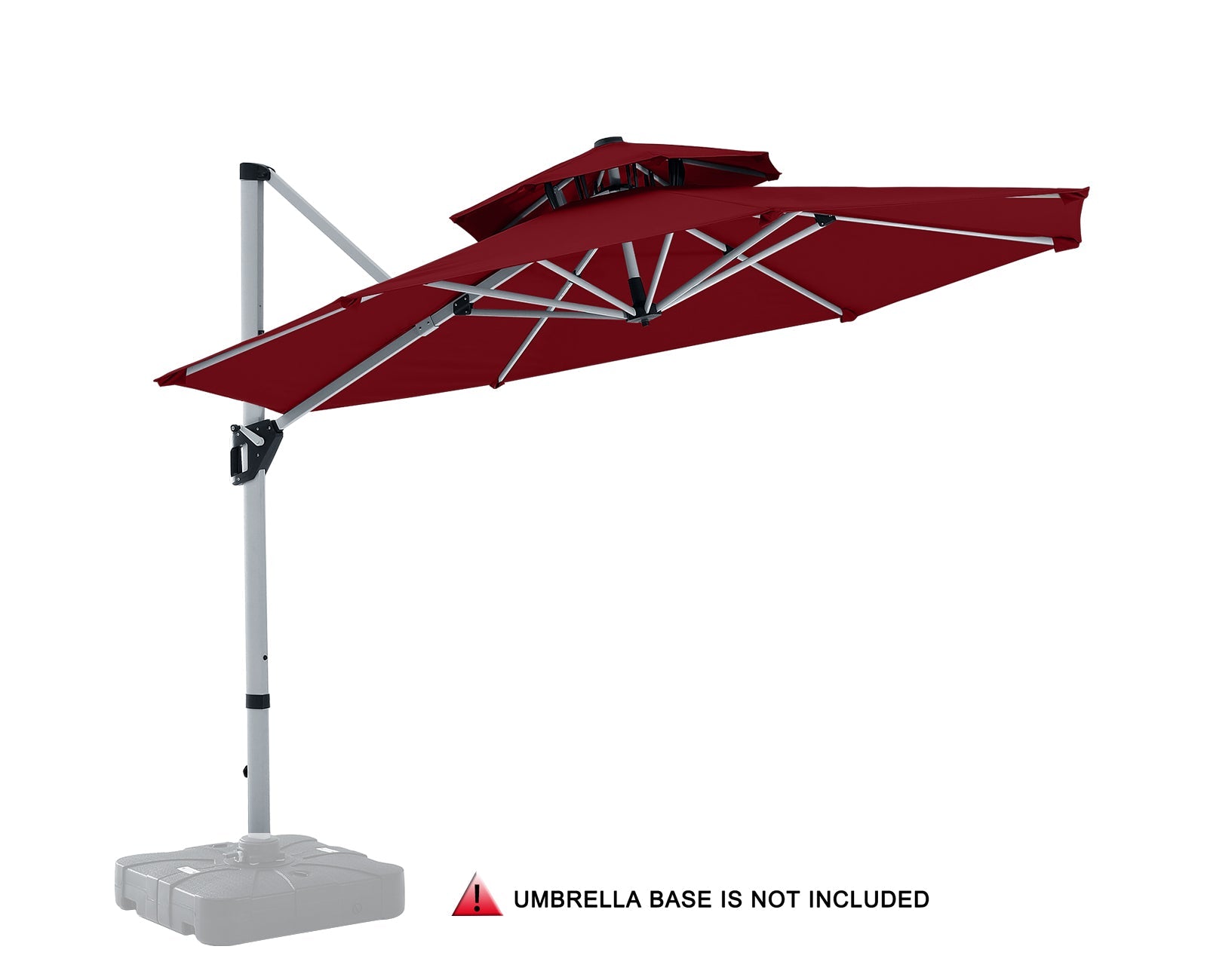 ABCCANOPY Cantilever Patio Umbrella Double Top Round Umbrella Burgundy / 9FT ABCCANOPY Cantilever Patio Umbrella Double Top Round Umbrella Burgundy / 9FT