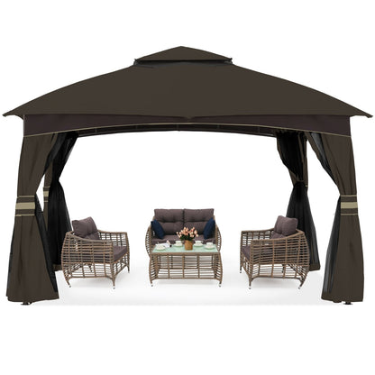 Double Soft-Top Patio Gazebo (Mesh Wall)