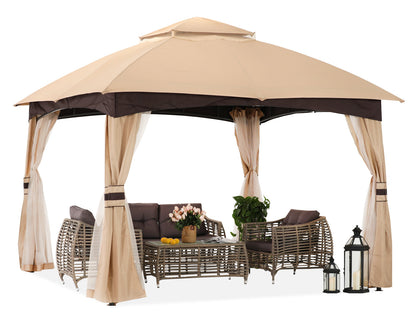 Double Soft-Top Patio Gazebo (Mesh Wall)