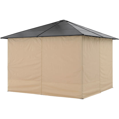 10x10/10x12 Steel Roof Hardtop Gazebo with Privacy Curtains and Netting