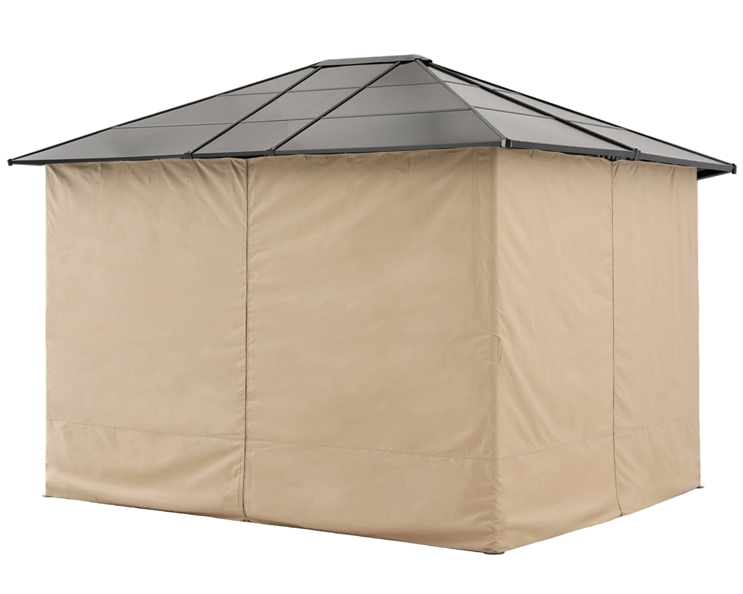 10x10/10x12 Steel Roof Hardtop Gazebo with Privacy Curtains and Netting