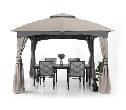Double Soft-Top Patio Gazebo (Mesh Wall)