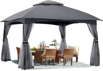 Double Soft-Top Patio Gazebo (Mesh Wall)
