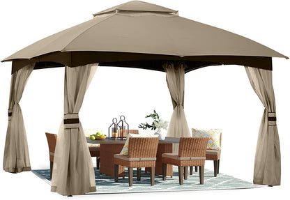 Double Soft-Top Patio Gazebo (Mesh Wall)