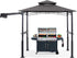 5x8 Outdoor Grill Gazebo with Extra Awning BBQ Canopy with LED Lights