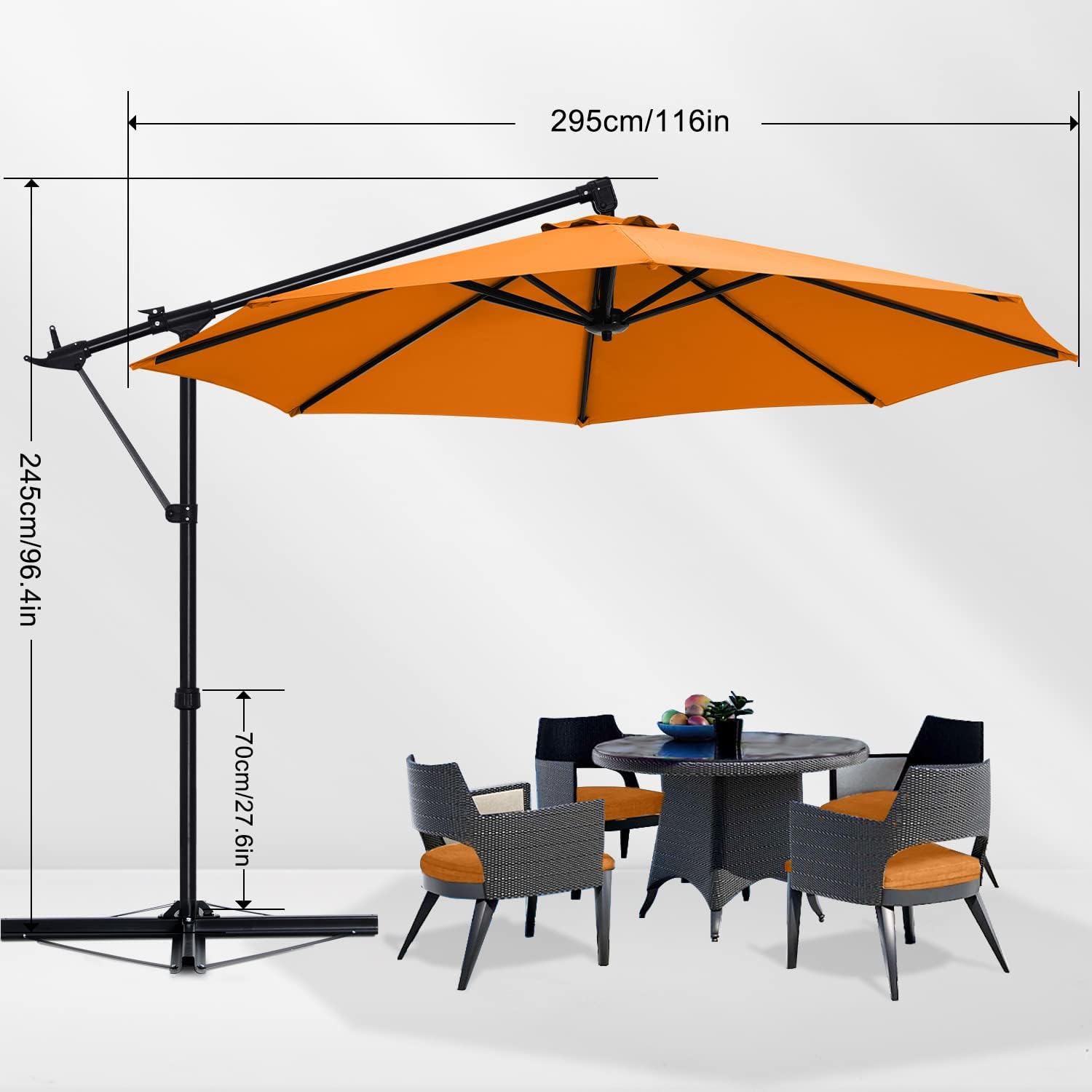 [SALE] Cantilever Umbrella Offset Hanging Patio Umbrella 10FT