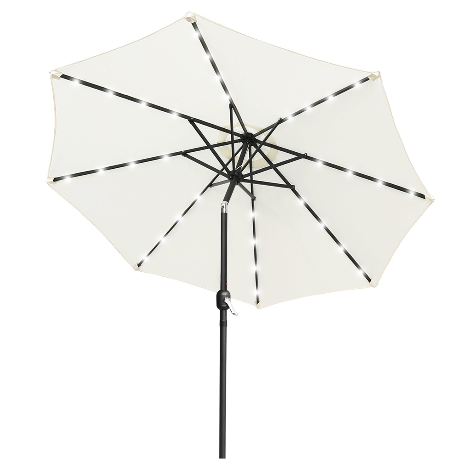 black and white patio umbrellas ABCCANOPY Durable Solar Led Patio Umbrellas with 32LED Lights 9FT Red
