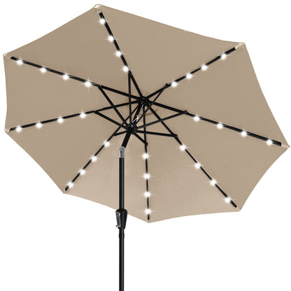[SALE] Outdoor Solar Patio Umbrella with 32 LED Lights 8 Ribs