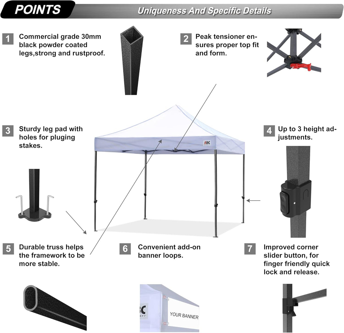 S1 Nova Base®-Lite Commercial Pop Up Canopy Tent 10x10, 10x15, 10x20