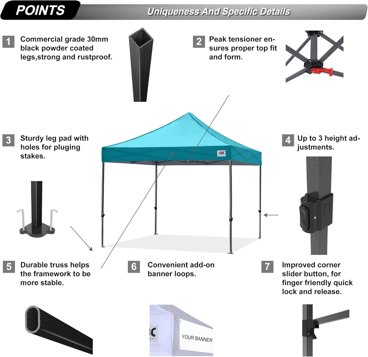 S1 Nova Base®-Lite Commercial Pop Up Canopy Tent 10x10, 10x15, 10x20