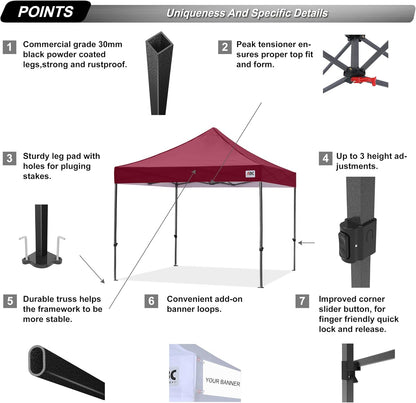 S1 Nova Base®-Lite Commercial Pop Up Canopy Tent 10x10, 10x15, 10x20