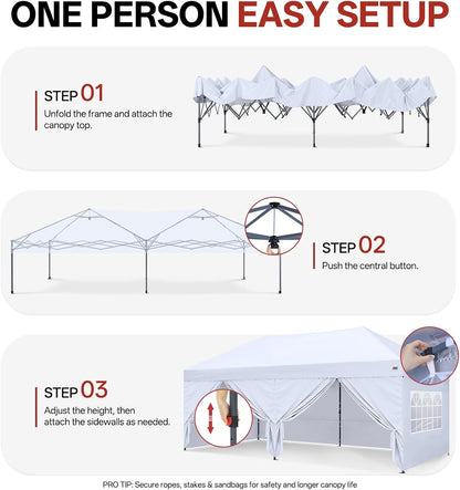 10x20 Pop Up Canopy Tent with Church Window